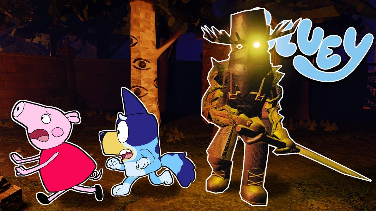 BLUEY INTENTA ESCAPAR de los JARDINES de DOORS | Las Aventuras de BLUEY en ROBLOX!