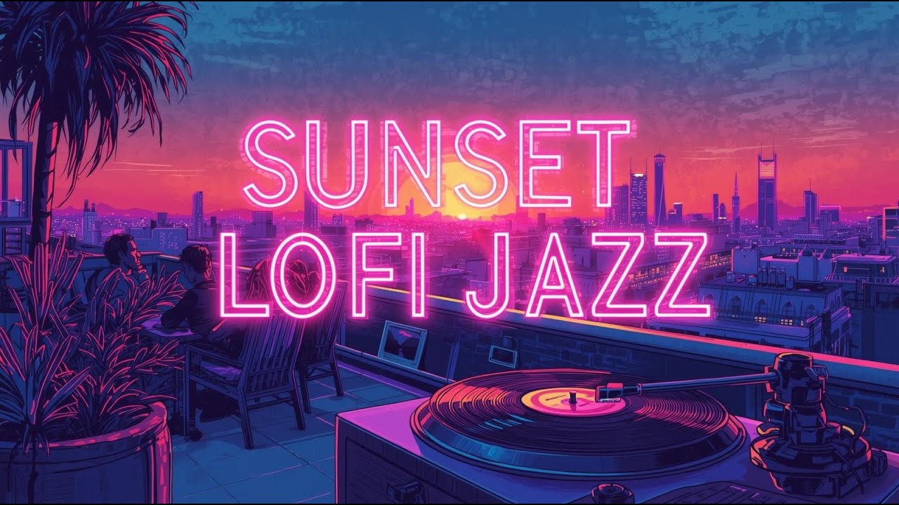 🌆 Sunset Lofi Jazz Sessions | Vinyl Grooves in Neon City by Purple