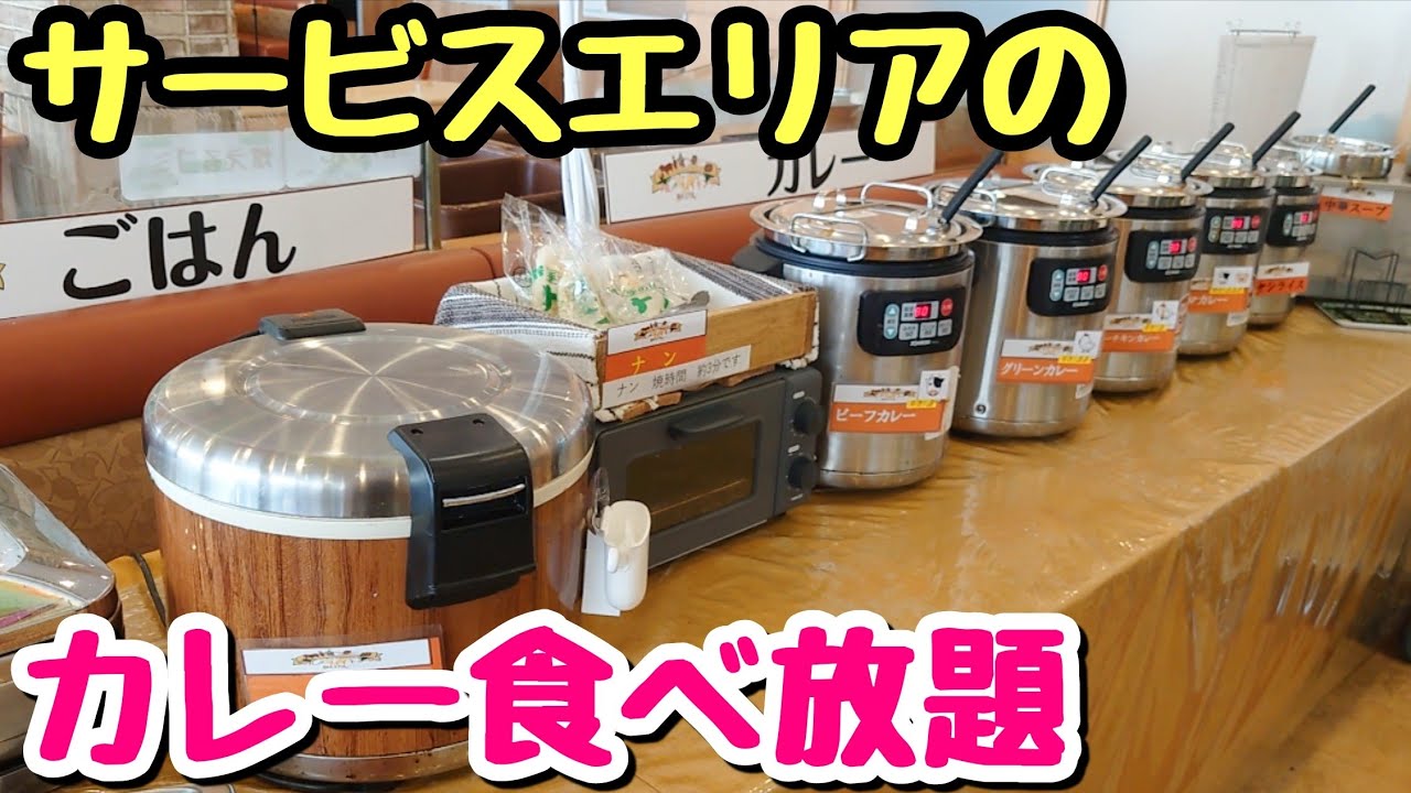 【ハイウェイめし】最強コスパ！揚げ物もデザートもカレーも食べ放題！【飯テロ】【高坂SA】