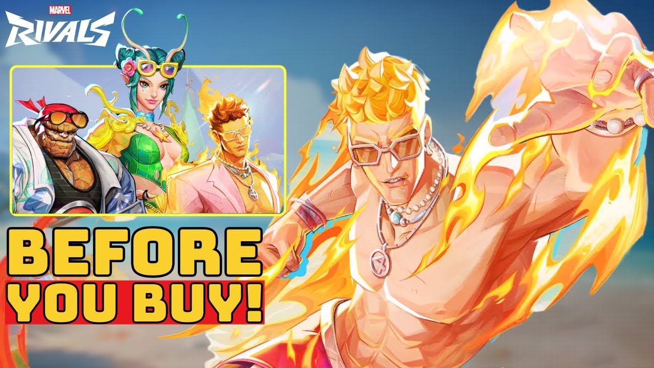 Human Torch Sunny Sizzler Skin Showcase | Before You Buy - Marvel Rivals