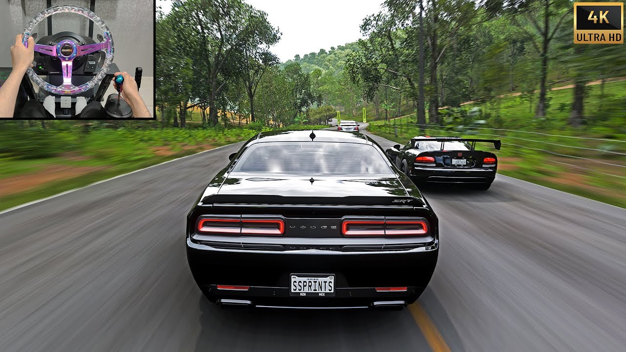1100HP Dodge SRT Demon VS Muscle Cars | Forza Horizon 5 Steering Wheel Gameplay