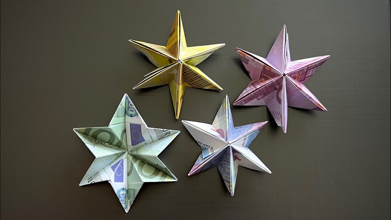 Geldscheine falten für Geldgeschenke ⭐️ Stern ⭐️ einfach Geld falten zu Weihnachten & Geburtstag