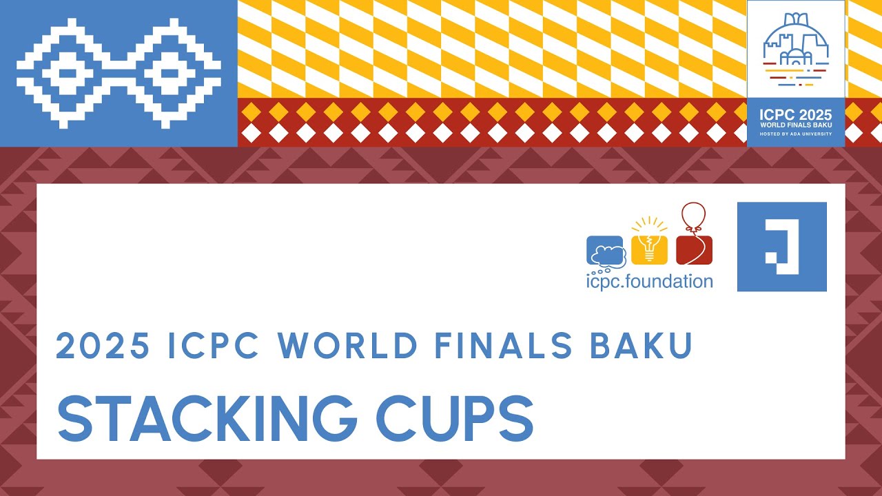ICPC WF Baku Solution Video: Problem J - Stacking Cups