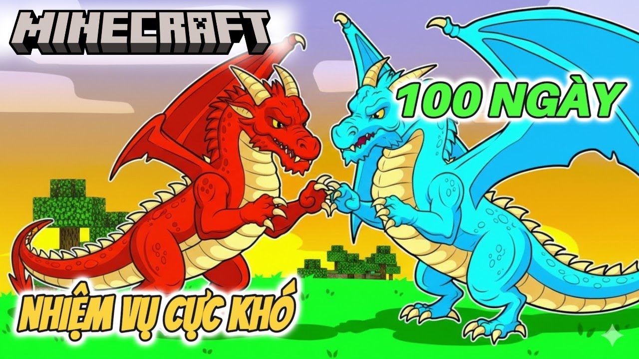 100 Ngày Biến Thành Rồng Và Làm Những Nhiệm Vụ Cực Khó Trong Minecraft Siêu Bánh Cuốn 💀 | Chibi MC