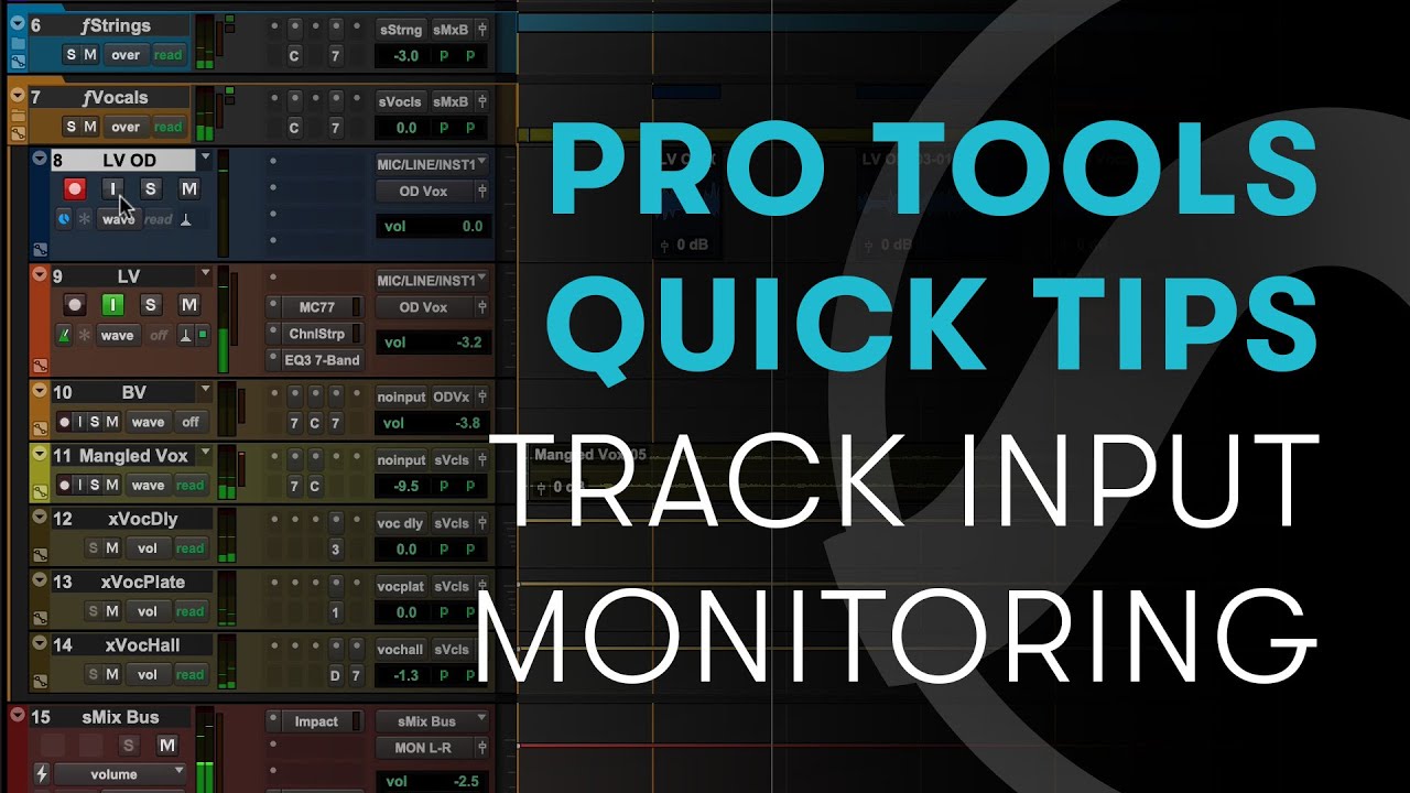 Pro Tools Quick Tips: Track Input Monitoring