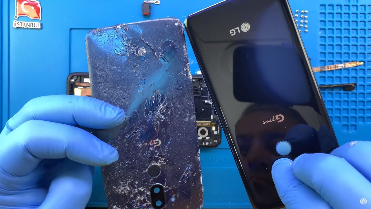 6. Падение с пола! Замена экрана LG G7 ThinQ и крышки заднего стекла