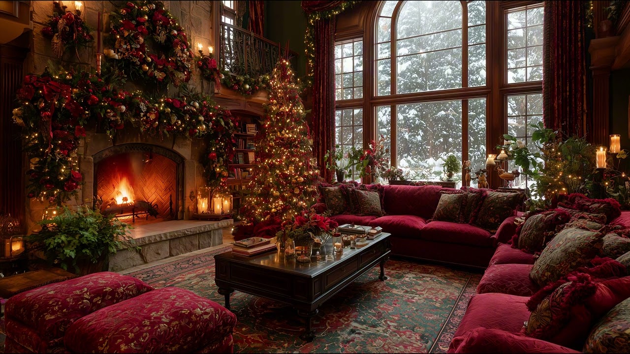 Festive Christmas Fireplace | Warm Ambience & Holiday Atmosphere for 2 Hours