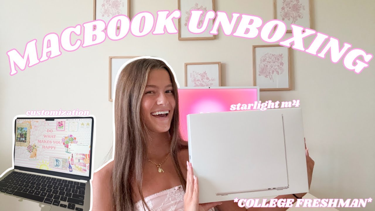 MACBOOK AIR M4 UNBOXING & CUSTOMIZATION *college edition* | setup, tips, & newest features