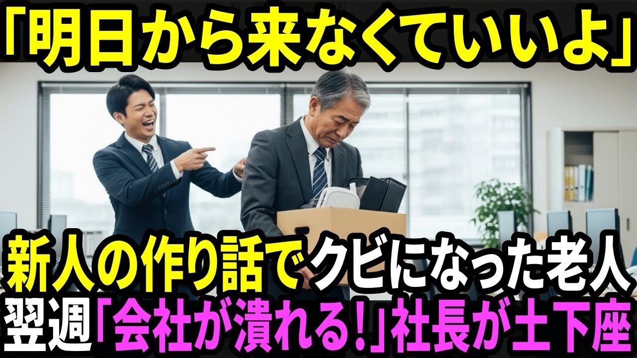 「明日から来なくていいよ」新人の作り話を信じた部長に解雇された嘱託の老人→翌週“会社が持たない！”社長が震えながら土下座した理由とは 1