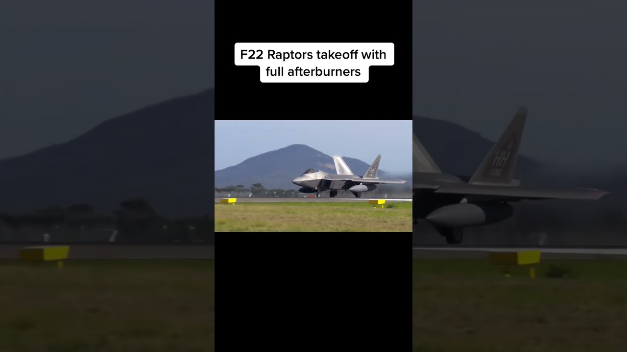 F22 Raptors Takeoff with full After Burners #aviation #aviationvideo