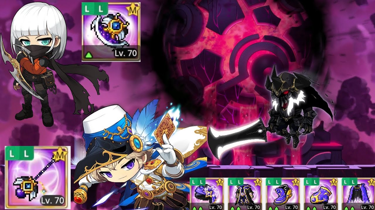 Maplestory M Shadower + Phantom Gear Showcase / 楓之谷M 七神秘顶尖幻影侠盗和暗影神偷毕业装备展示