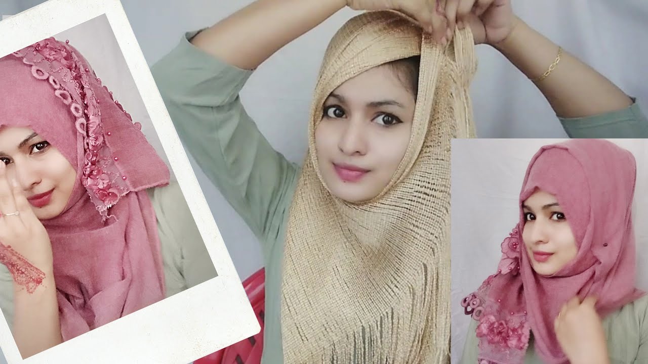 Eazy ND party ware hijab style 2shlls 3type hijab styles round face hijabstyle / shafna's world