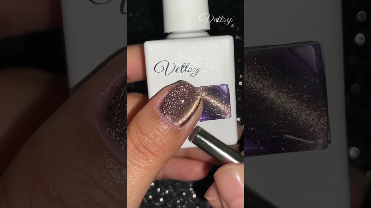 Applying Vettsy Aurora Cat Eye Gel-CE01 On Natural Nails#gelnails #cateye #swatches