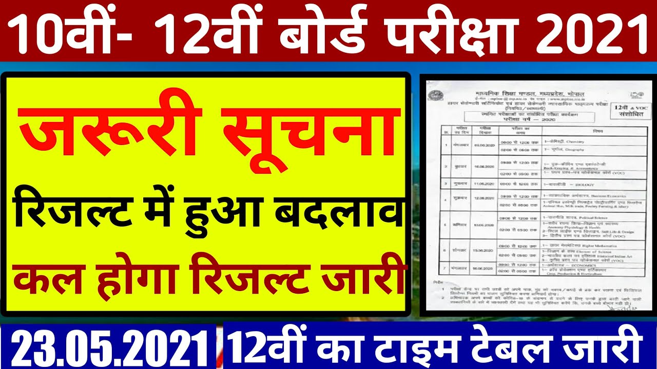 Mp Board Exam News 2021 | mpbse latest news | Mp 10th 12th Board Exam News Today | Mpbse news today