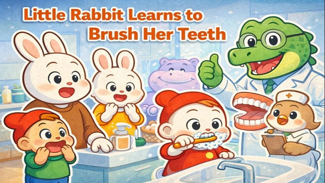 Funny Rabbit Family : Little Rabbit Learns to Brush Her Teeth 🦷🐰 | 3D Kids Animation