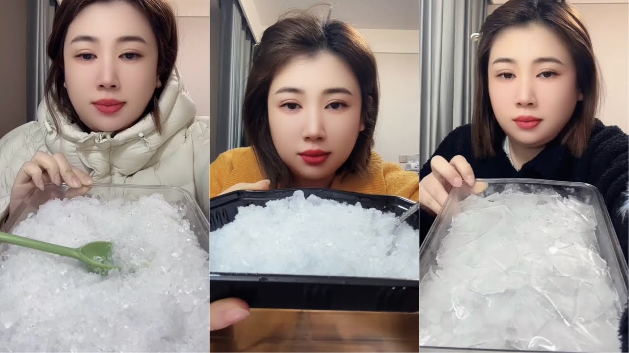 White Ice Eating ASMR | Crushed Ice | Ice Eating 