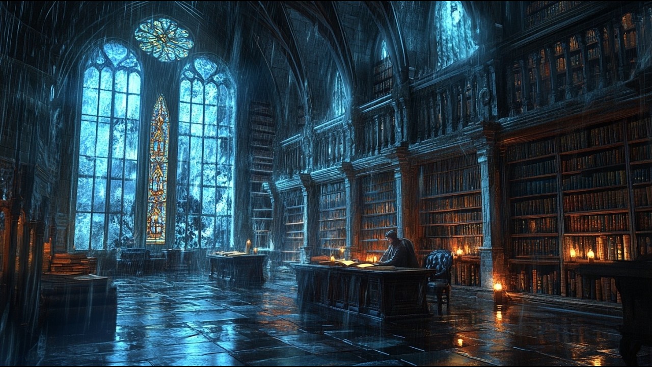 Rainy Arcane Library | Dark Fantasy Music for Deep Focus & Writing (1.5 Hours)