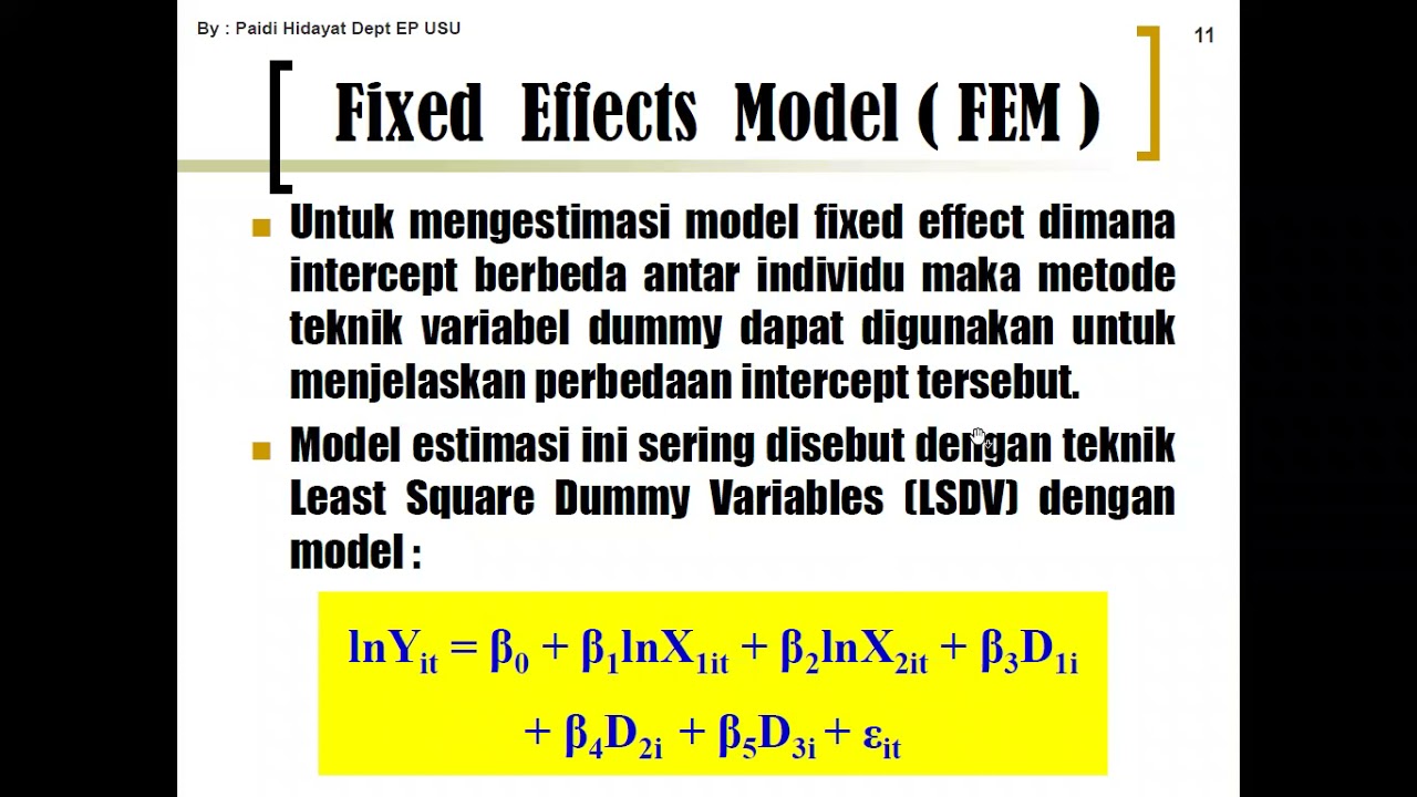 Data Panel - Fixed Effect & Random Effect