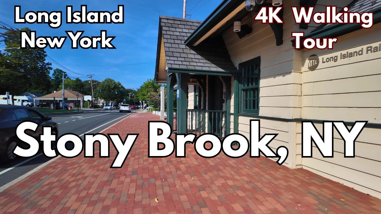 [4K] Stony Brook, by the station; a Long Island Walking Tour