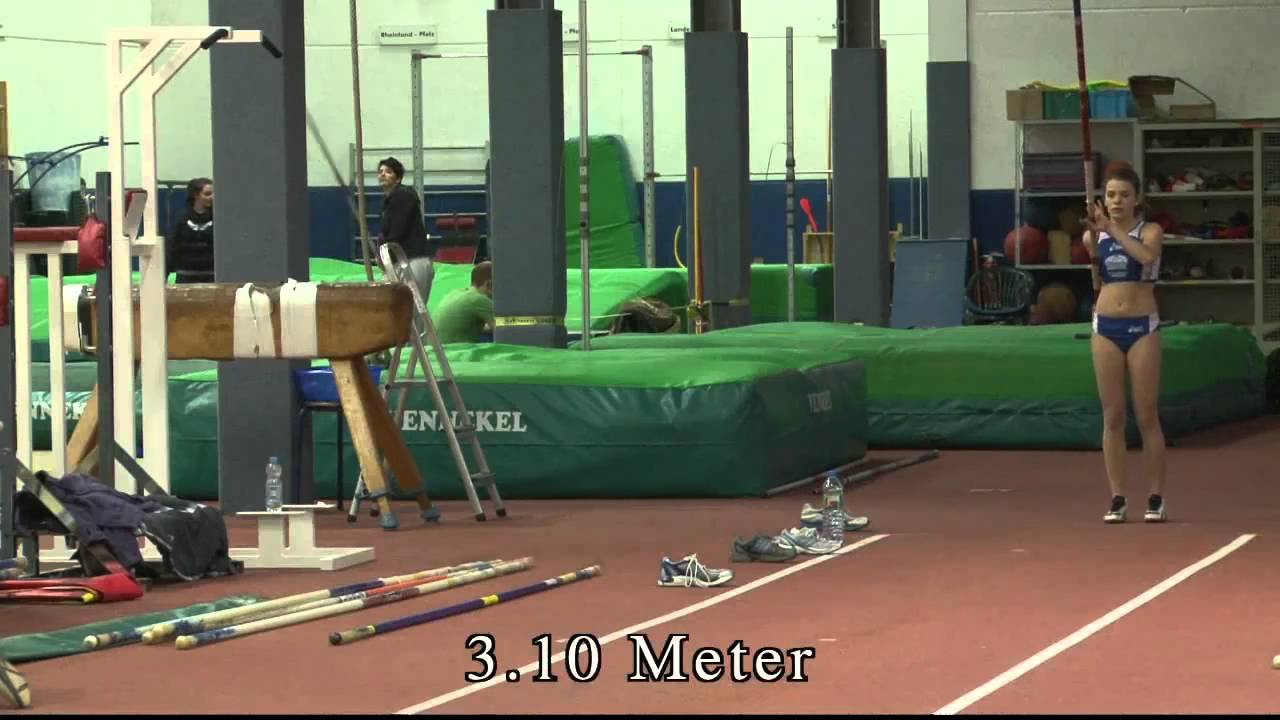 Stabhochsprung 13-jährige Schülerin von der WGL Schwäbisch Hall springt 3.10m in Zweibrücken