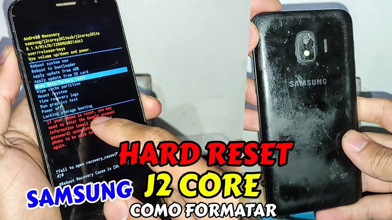 HARD RESET SAMSUNG GALAXY J2 CORE. COMO FORMATAR, RESETAR, RESTAURAR, ZERAR, LIMPAR MEM&Oacute;RIA CHEIA...
