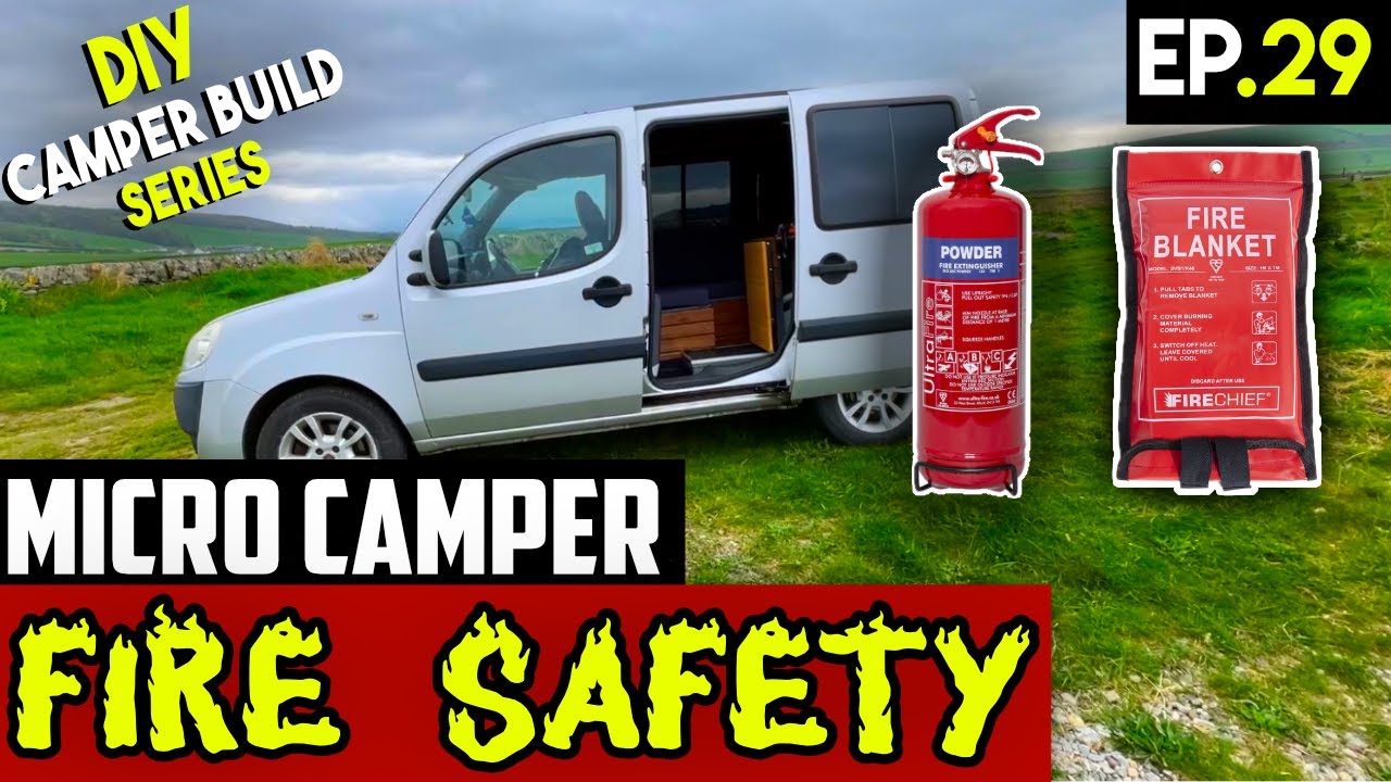 Fiat Doblo Micro Camper - FIRE SAFETY - Installing a FIRE EXTINGUISHER & FIRE BLANKET