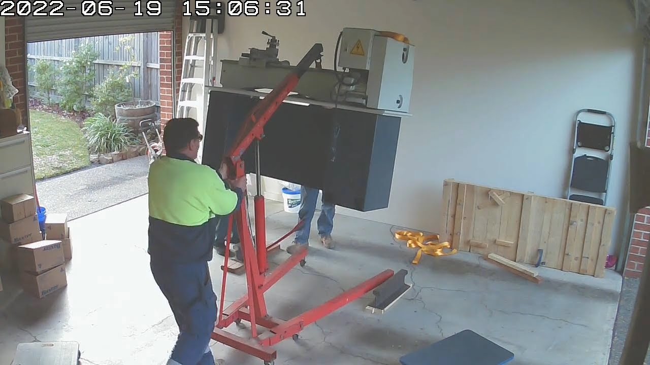 How to move a 610kg lathe the hard way