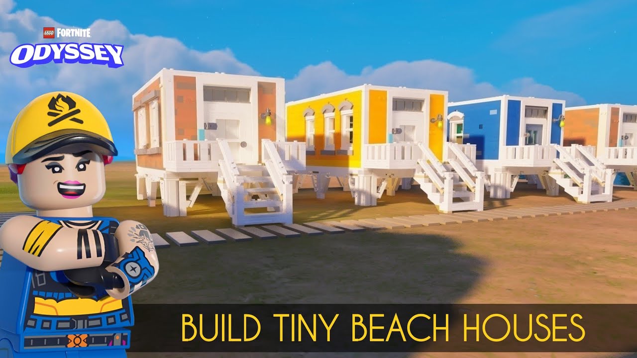 HOW TO BUILD TINY BEACH HOUSES - Full Tutorial in Lego Fortnite Odyssey