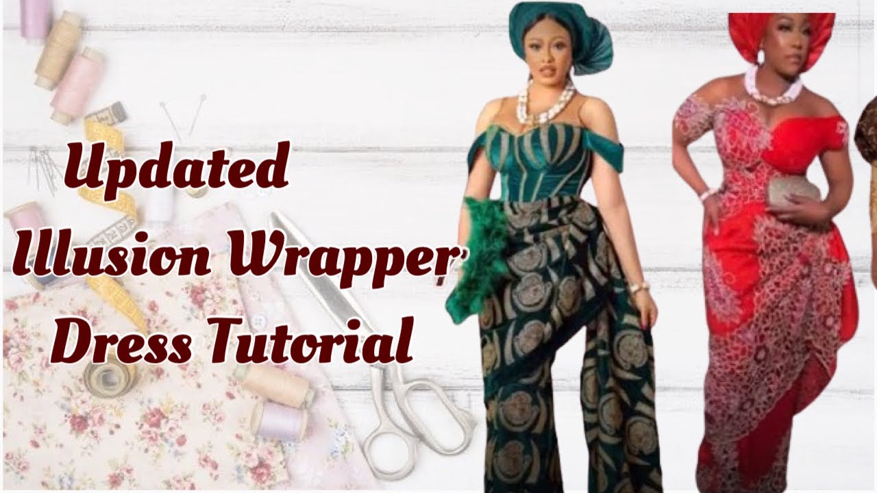 HOW TO EASILY CUT AN ILLUSION WRAPPER DRESS//Beginners Friendly