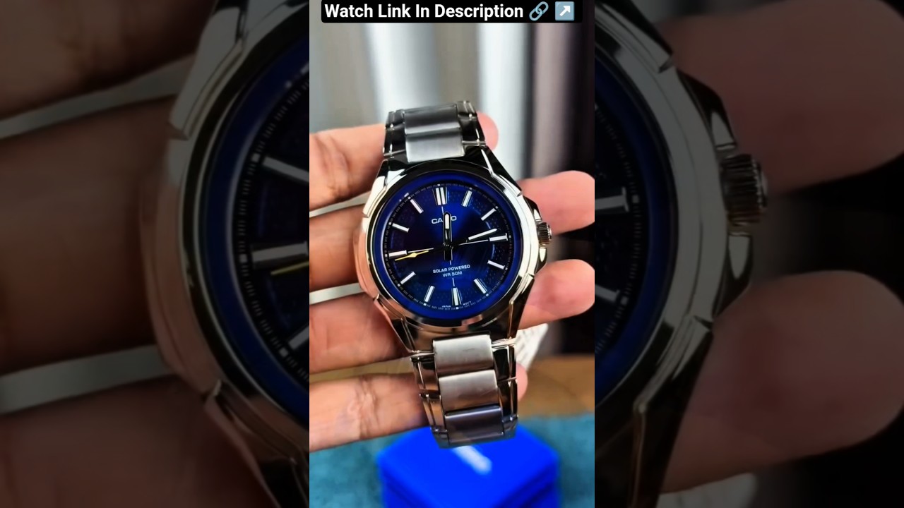 Casio Solar Powered Blue Dial Luxury Men's Watch #luxurywatchesformen #elegantwatches #casio
