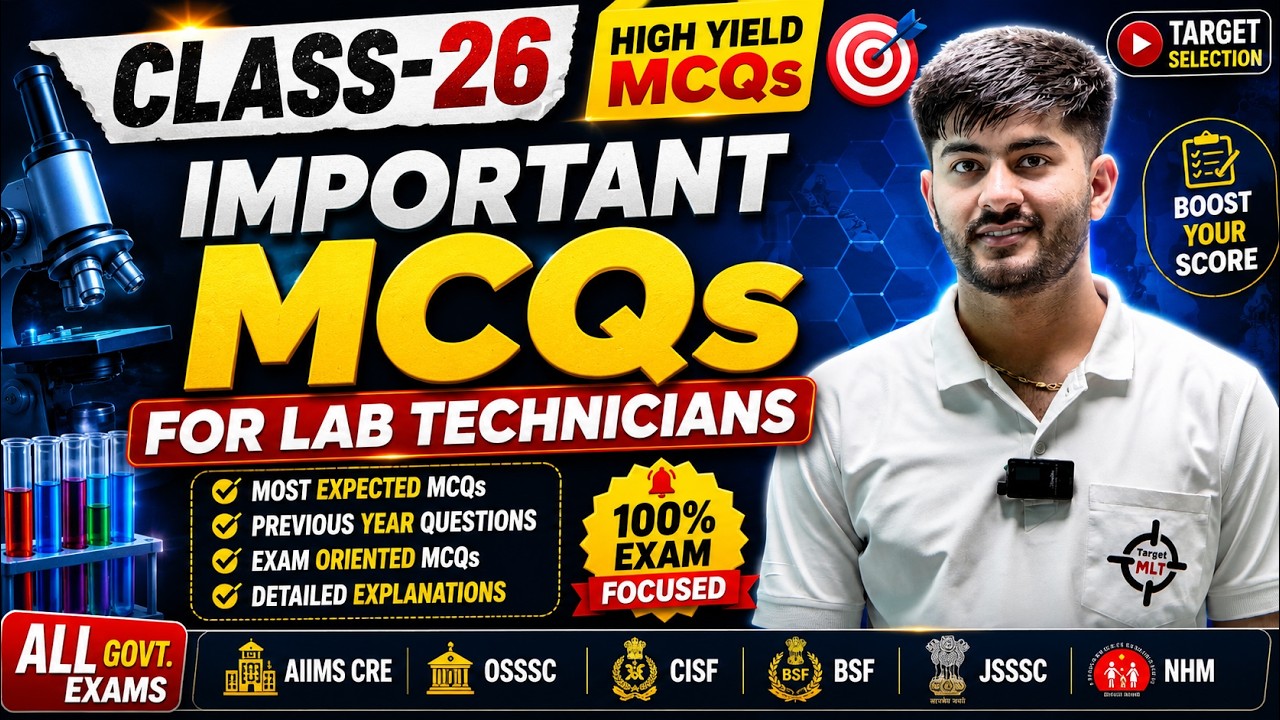 Lab Technician Important MCQs Class-26 By Sachin Punia #DMLT #BMLT #HSSC #AIIMS #BSF #RRB #PGI #2026