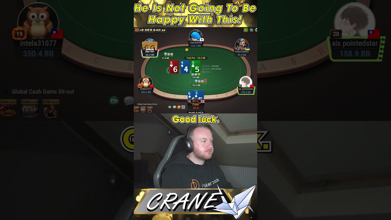 3 Bet Pot With 65s 😍 #poker #pokergame #onlinepoker #pokertime #ggpoker #twitchstreamer #shorts