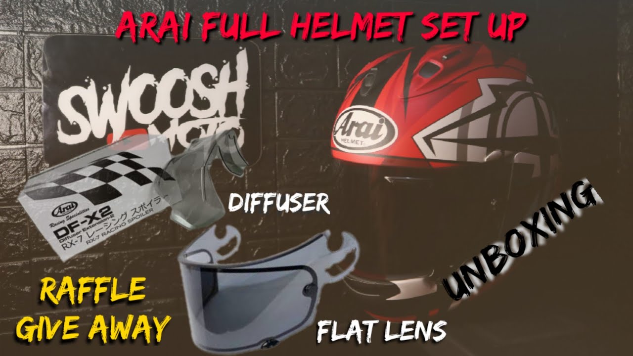 ARAI RX7X CORSAIR FULL SET UP | FLAT LENS | DIFFUSER SPOILER INSTALLATION GUIDE REVIEW