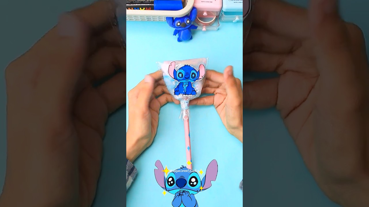 Bol&iacute;grafo blando DIY 💙 &iexcl;La pelota antiestr&eacute;s Stitch m&aacute;s linda que no sab&iacute;as que necesitabas! 👀 #s...