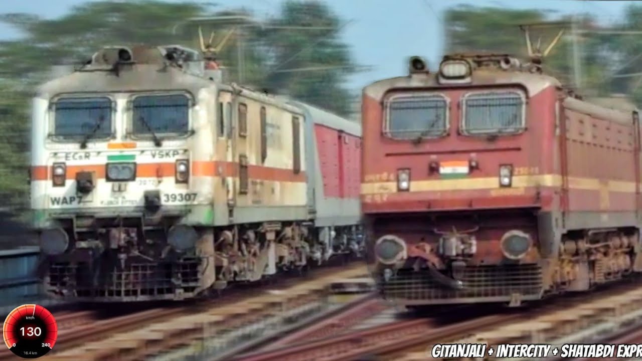 High Speed 130Kmph & 110Kmph Crossing in Khirai Bridge🔥 // Choromandal+Janshatabdi+Humsafar🔥