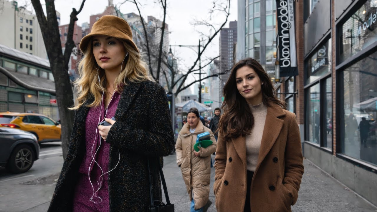 NYC Walking Broadway Avenue on a Winter Afternoon 4K