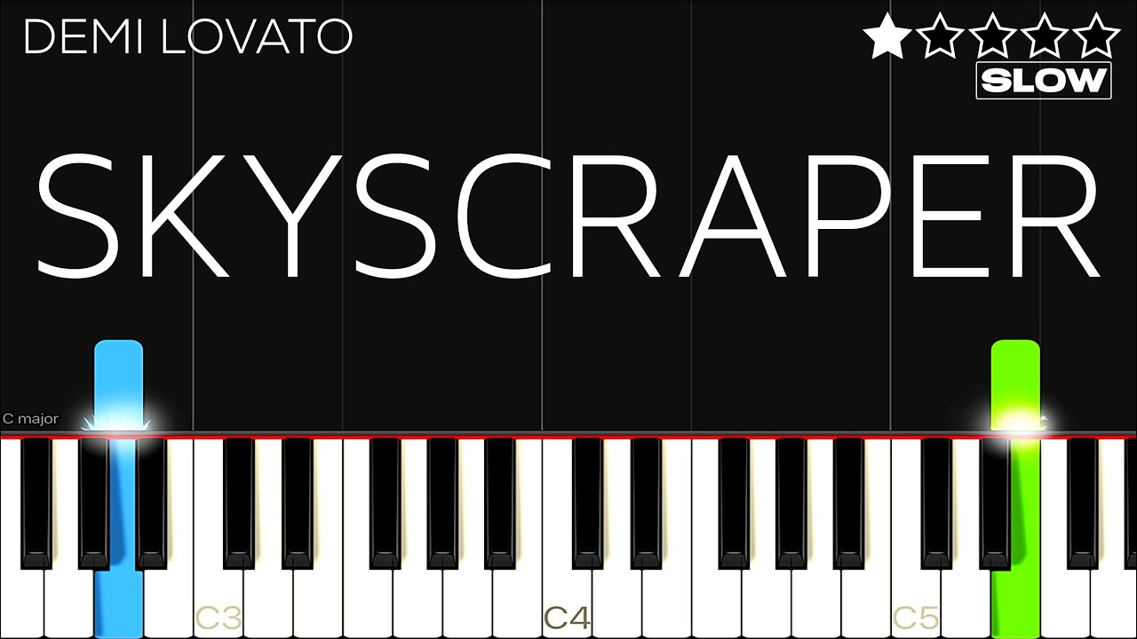 Demi Lovato - Skyscraper | SLOW EASY Piano Tutorial