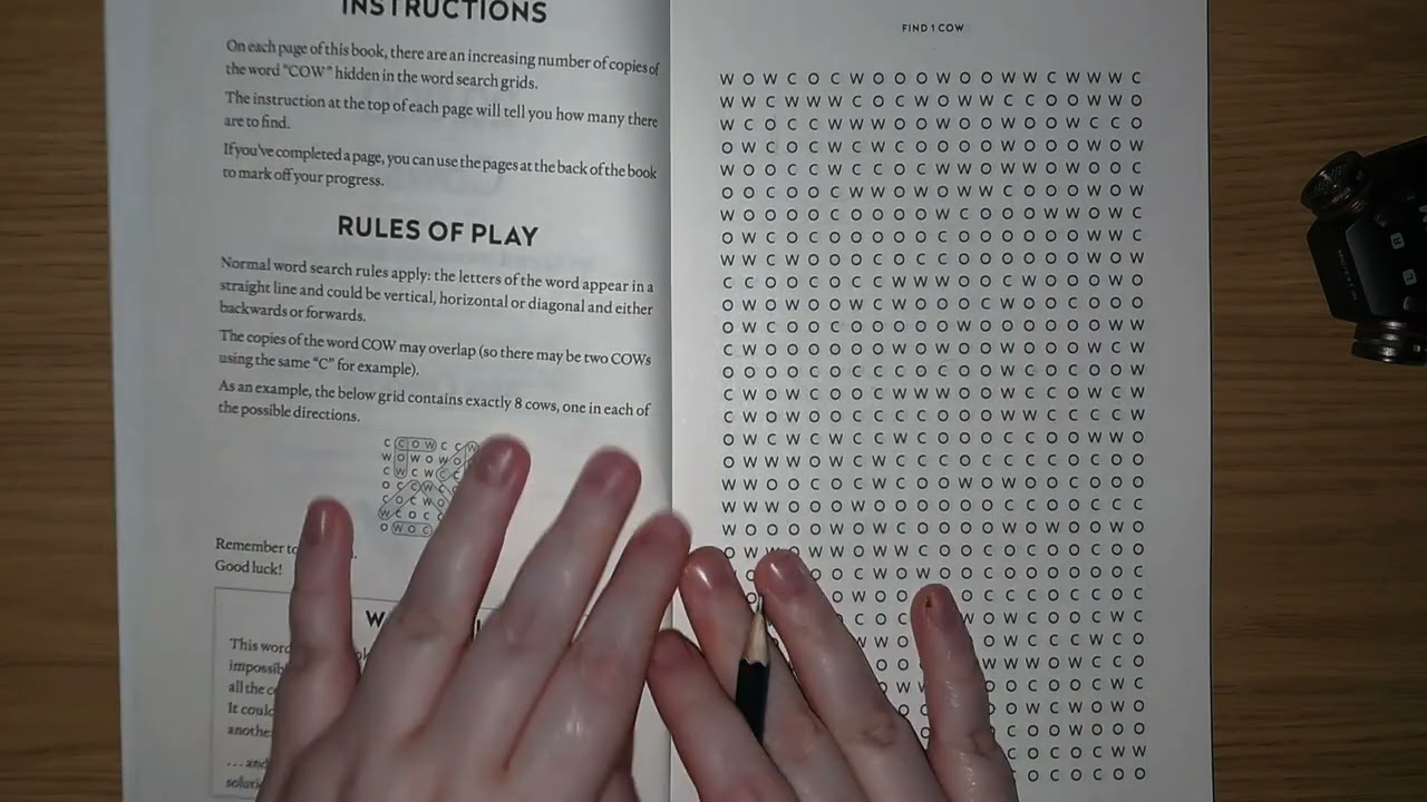 ASMR 😴 An Impossible Wordsearch (Mouth Sounds, Softly Spoken, Tascam, Pencil & Paper Sounds)