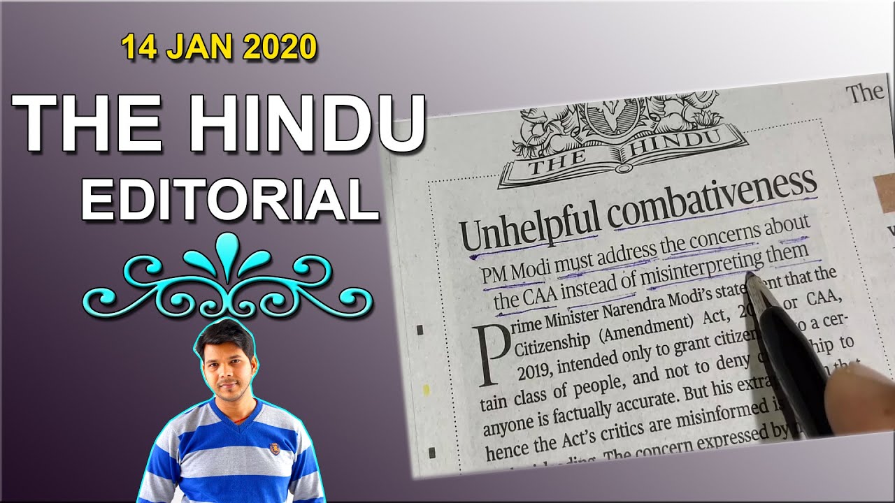 14 JAN 2020 THE HINDU EDITORIAL