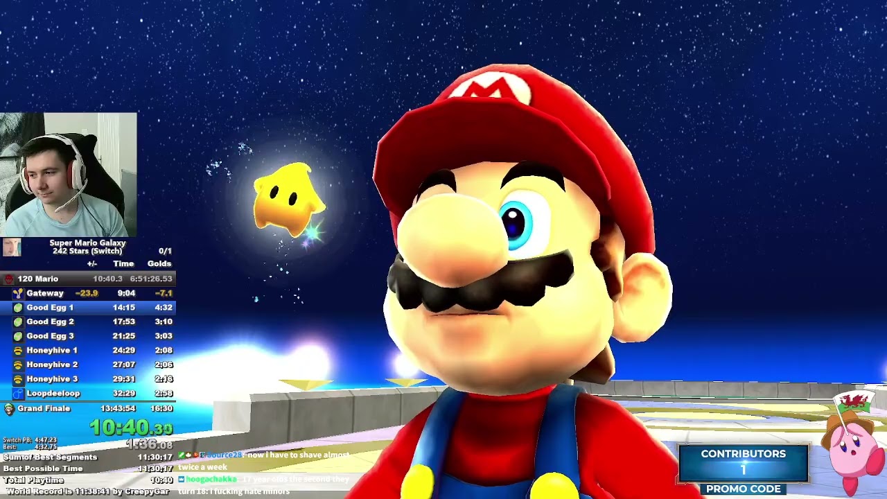 [Switch WR] Super Mario Galaxy 242 Stars (100%) Speedrun in 11:30:13