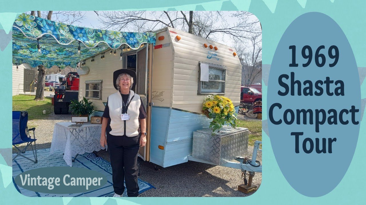 1969 Shasta Compact Vintage Camper Tour // Sisters on the Fly Rally