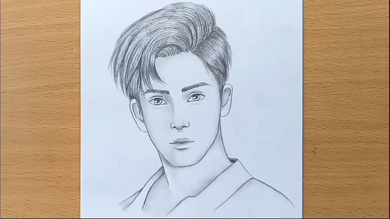 Boy face pencil sketch / How to draw a boy step by step
