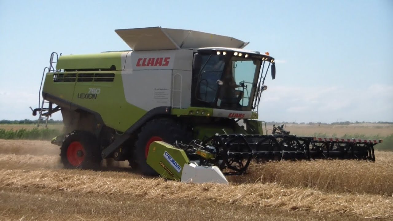 TREBBIATURA FRUMENTO 2014:Claas Lexion 760+Cressoni 7m
