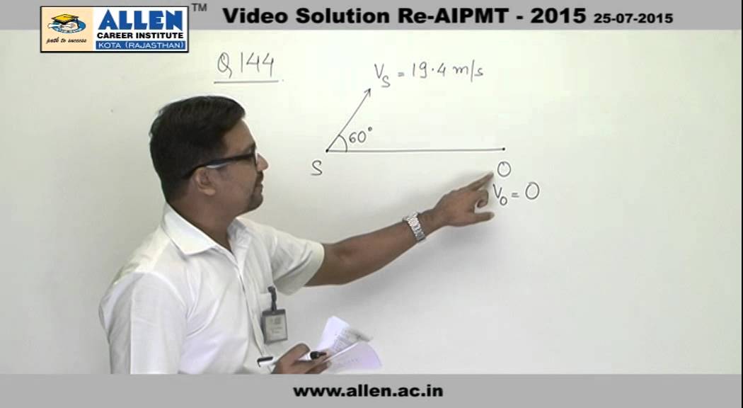 AIPMT 2015 Re-Exam Physics Solution &ndash; Q. No. 143, 144 (Paper Code-A)