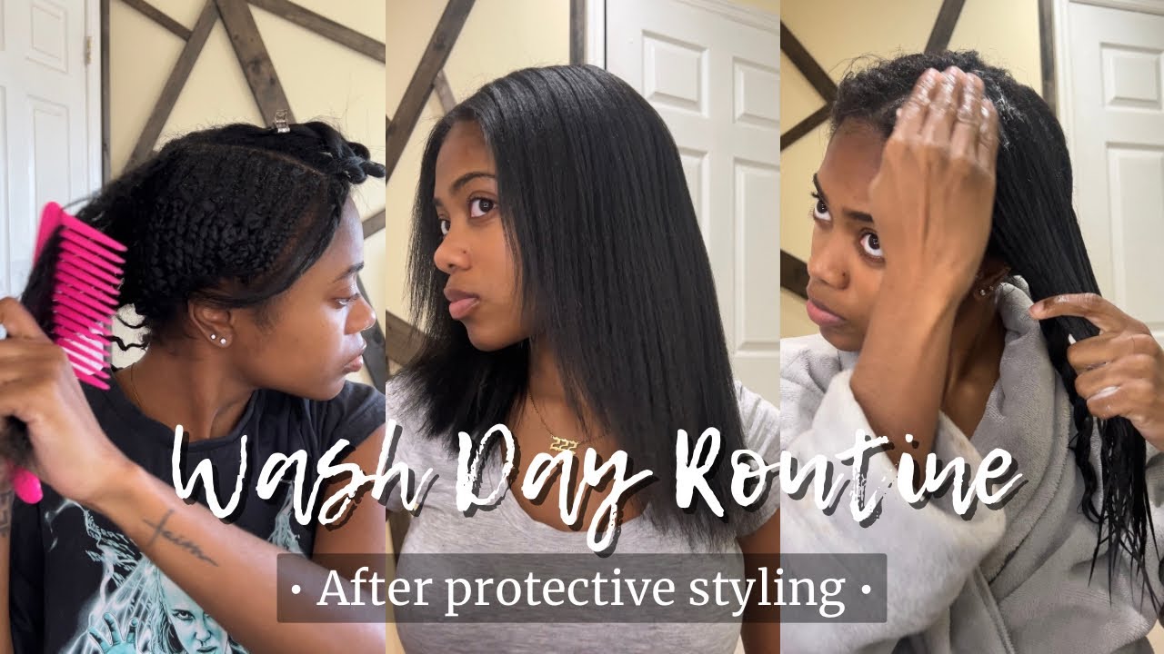 Relaxed Hair Wash Day POST PROTECTIVE STYLE| Protein Treatment,Deep Conditioning, Prevent Breakage|