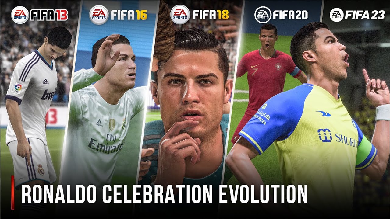 Эволюция празднования Роналду в FIFA | 13 - 23 |