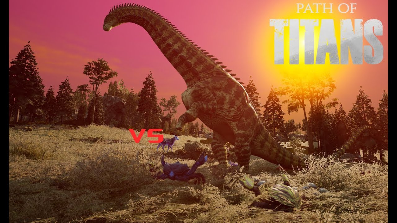 Crab pack vs Apatosaurus path of titans
