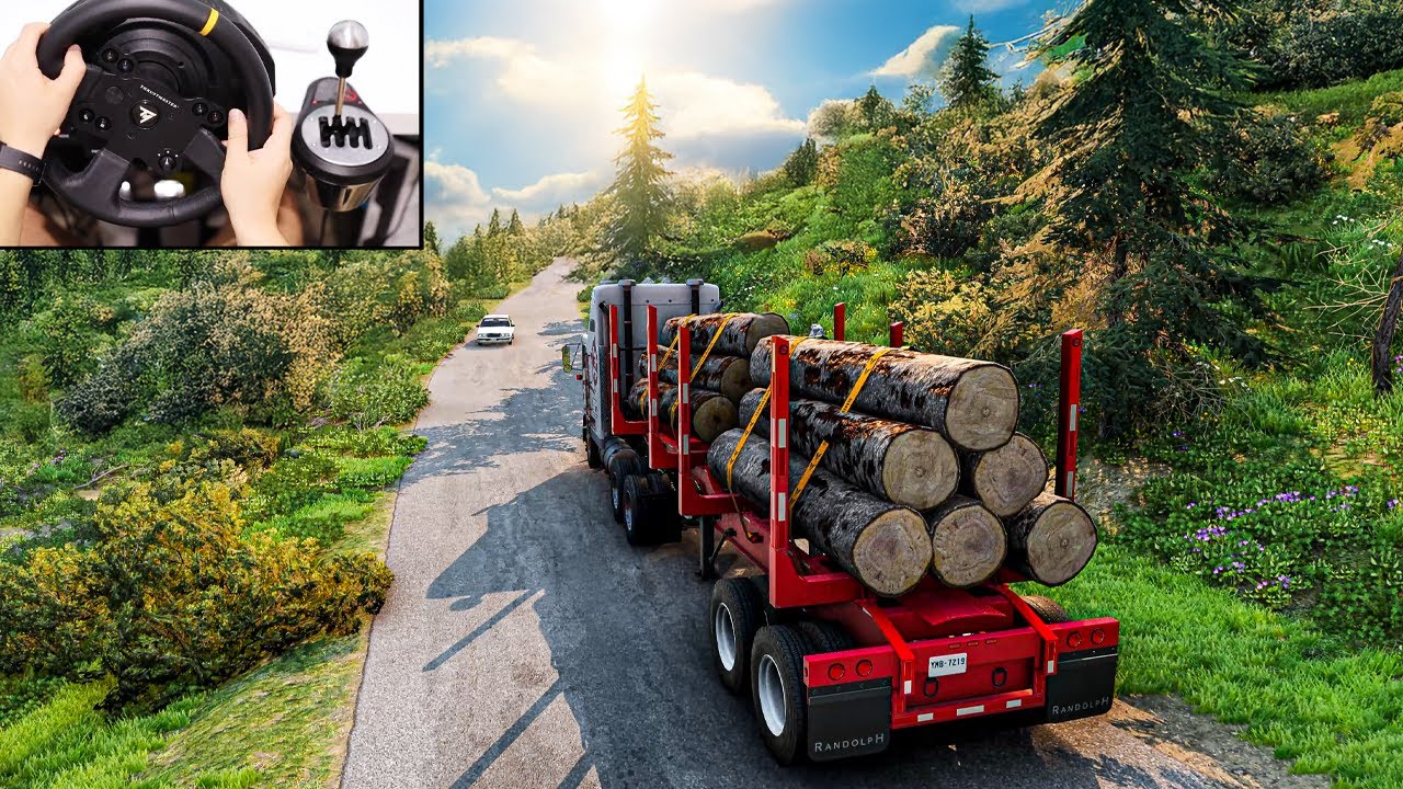 Gavril T-Series Driving - Log Transport in BeamNG.Drive [Thrustmaster TX]