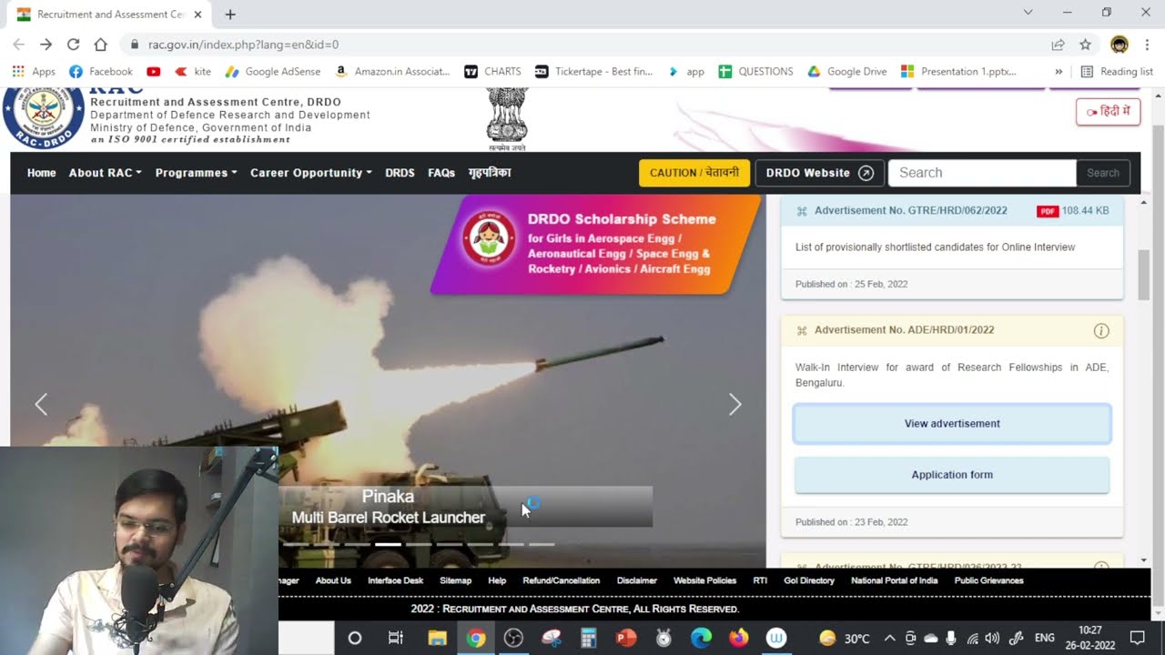 DRDO recruitment 2022|Freshers| No Fees| Direct Interview| All India Apply| Latest Job Update 2022