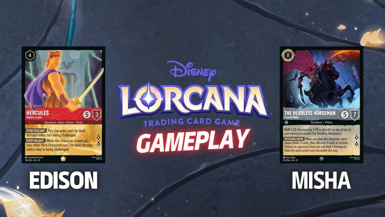 Disney Lorcana - Геймплей - Эдисон (Аметист Рубин) против Миши @EnchantedInkboundDuo (Янтарный Стил)